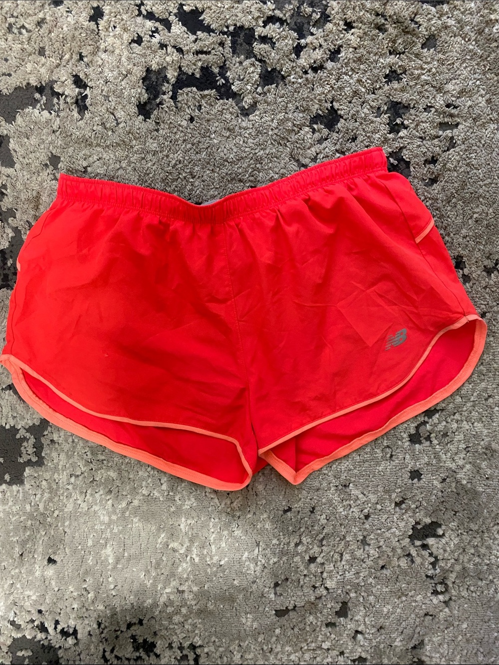 New Balance Women's Coral Athletic Shorts with Peach Trim